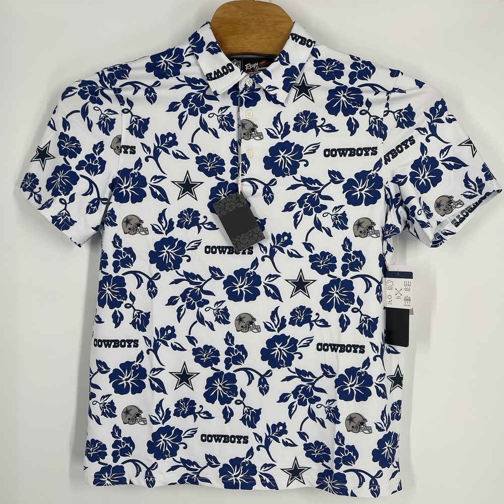 Reyn Spooner Dallas Cowboys NFL Floral Performance Polo Shirt Mens Medium NWT
